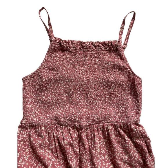 Old Navy Smocked Cami Jumpsuit Ruffled Square Neck Ditsy Floral Print Med - Picture 6 of 13